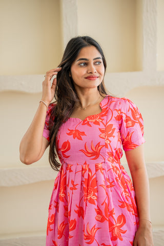 FUSCHIA BLOOM | MATERNITY MAXI ANKLE LENGTH