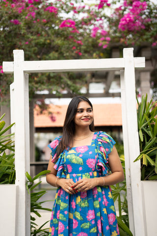 COBALT LAKE | MATERNITY GEORGETTE MAXI ANKLE LENGTH