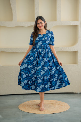 BLUE RUFFLE | MATERNITY MAXI ANKLE LENGTH