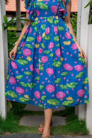 COBALT LAKE | MATERNITY GEORGETTE MAXI ANKLE LENGTH