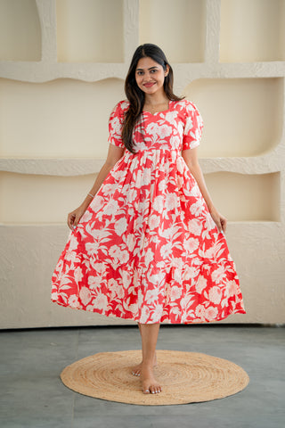 TROPICAL PEONY | MATERNITY MAXI ANKLE LENGTH