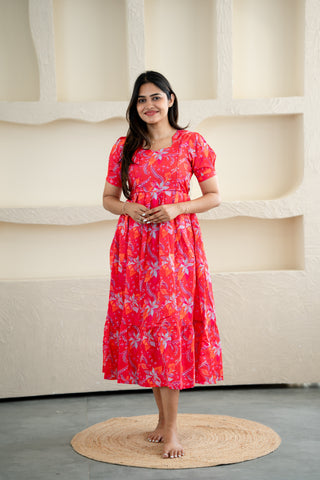ENCHANTED ORCHID | MATERNITY MAXI ANKLE LENGTH