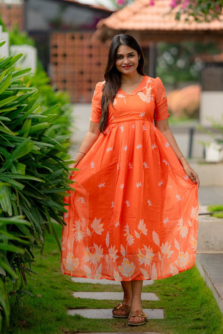 CRIMSON LILY | MATERNITY GEORGETTE MAXI FULL LENGTH