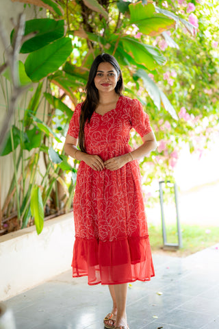 RUBY FLARE | MATERNITY GEORGETTE MAXI ANKLE LENGTH