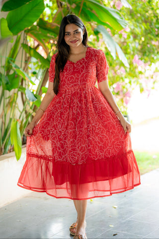 RUBY FLARE | MATERNITY GEORGETTE MAXI ANKLE LENGTH