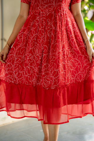 RUBY FLARE | MATERNITY GEORGETTE MAXI ANKLE LENGTH
