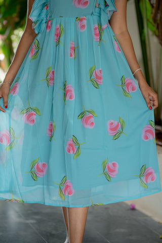 RUFFLE ROSARIA | MATERNITY GEORGETTE MAXI ANKLE LENGTH