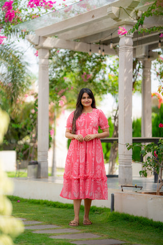 BLUSH PALM | MATERNITY GEORGETTE MAXI ANKLE LENGTH