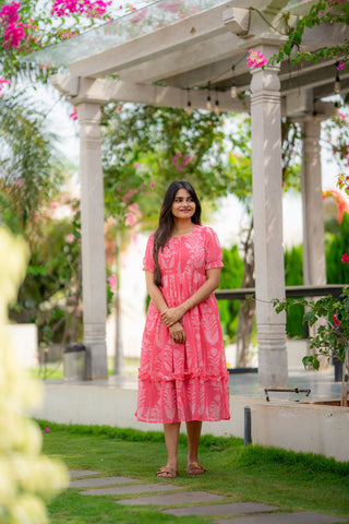 BLUSH PALM | MATERNITY GEORGETTE MAXI ANKLE LENGTH