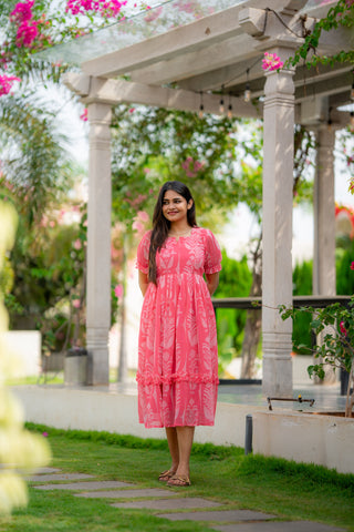 BLUSH PALM | MATERNITY GEORGETTE MAXI ANKLE LENGTH
