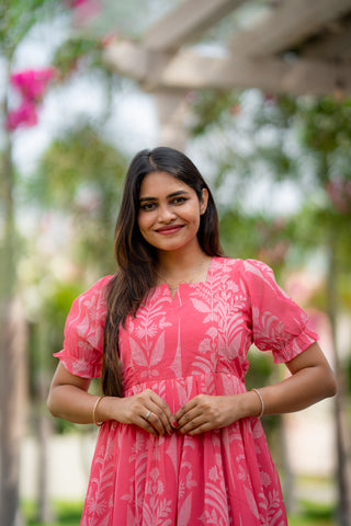 BLUSH PALM | MATERNITY GEORGETTE MAXI ANKLE LENGTH