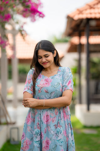 COLOURFUL ROSE | MATERNITY GEORGETTE MAXI ANKLE LENGTH