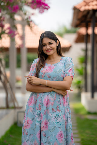 COLOURFUL ROSE | MATERNITY GEORGETTE MAXI ANKLE LENGTH