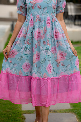 COLOURFUL ROSE | MATERNITY GEORGETTE MAXI ANKLE LENGTH