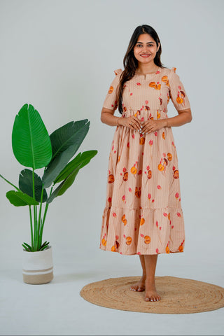 STRIPY FLORAL | MATERNITY MAXI ANKLE LENGTH