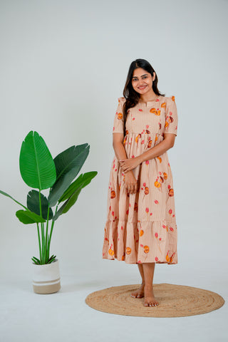 STRIPY FLORAL | MATERNITY MAXI ANKLE LENGTH