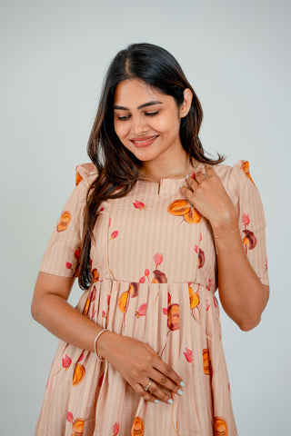 STRIPY FLORAL | MATERNITY MAXI ANKLE LENGTH