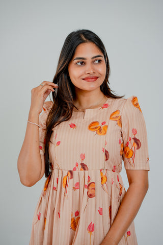 STRIPY FLORAL | MATERNITY MAXI ANKLE LENGTH