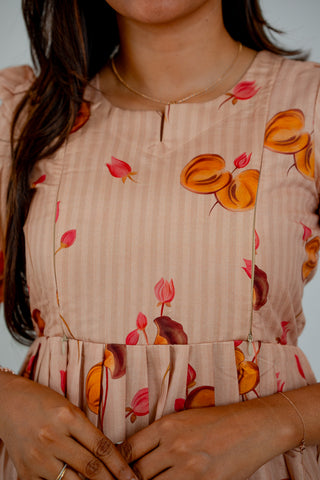 STRIPY FLORAL | MATERNITY MAXI ANKLE LENGTH