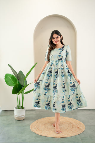 HERITAGE HIBISCUS | MATERNITY MAXI ANKLE LENGTH