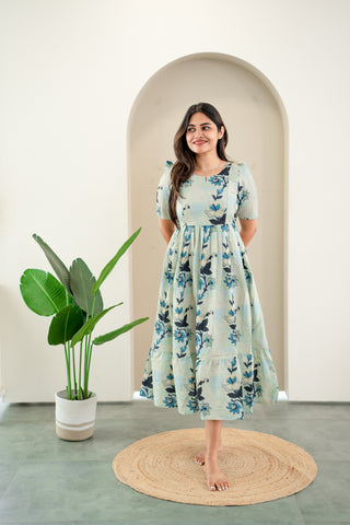 HERITAGE HIBISCUS | MATERNITY MAXI ANKLE LENGTH
