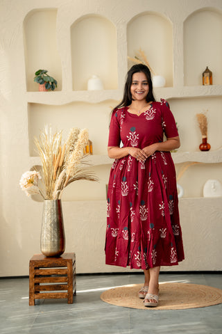 SERENE GARDEN| MATERNITY COTTON MAXI ANKLE LENGTH