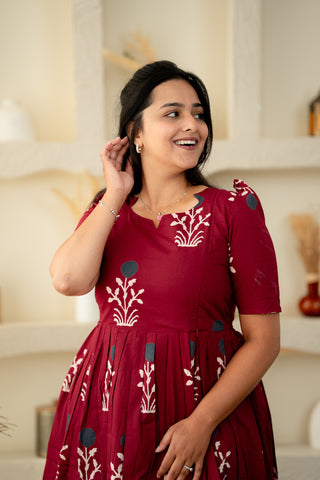 SERENE GARDEN| MATERNITY COTTON MAXI ANKLE LENGTH