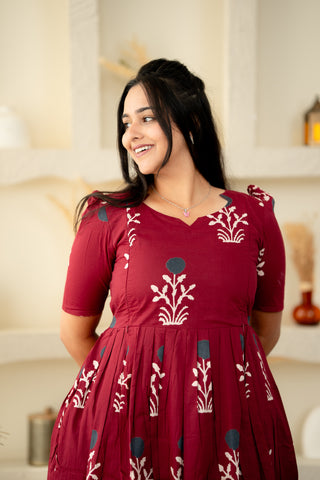 SERENE GARDEN| MATERNITY COTTON MAXI ANKLE LENGTH