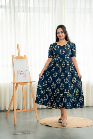 BHUTTA FLOWERS | MATERNITY COTTON MAXI ANKLE LENGTH