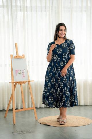 BHUTTA FLOWERS | MATERNITY COTTON MAXI ANKLE LENGTH