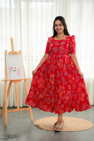 DOTTED ELEGANCE | MATERNITY COTTON MAXI ANKLE LENGTH