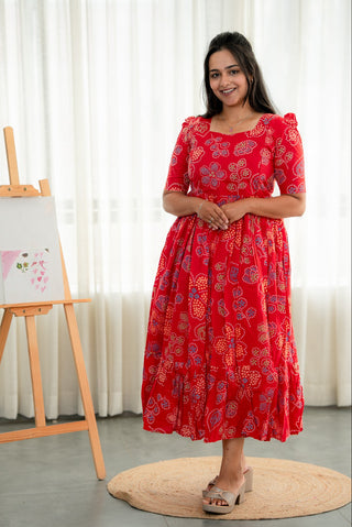 DOTTED ELEGANCE | MATERNITY COTTON MAXI ANKLE LENGTH