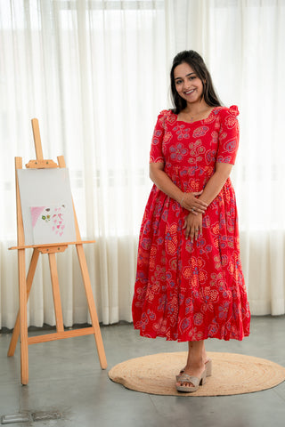 DOTTED ELEGANCE | MATERNITY COTTON MAXI ANKLE LENGTH
