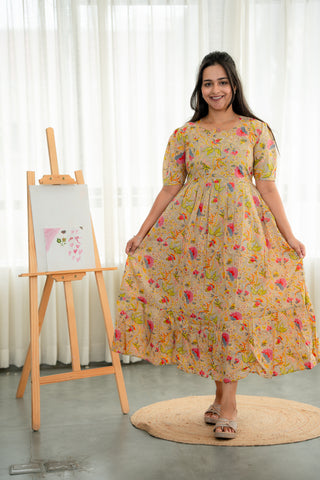 TINY LEAFY GARDEN | MATERNITY COTTON MAXI ANKLE LENGTH