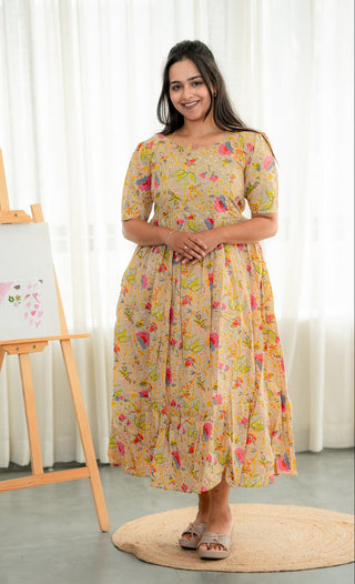 TINY LEAFY GARDEN | MATERNITY COTTON MAXI ANKLE LENGTH