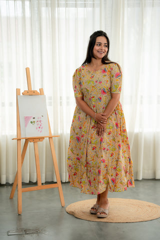 TINY LEAFY GARDEN | MATERNITY COTTON MAXI ANKLE LENGTH