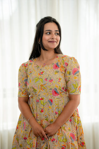 TINY LEAFY GARDEN | MATERNITY COTTON MAXI ANKLE LENGTH