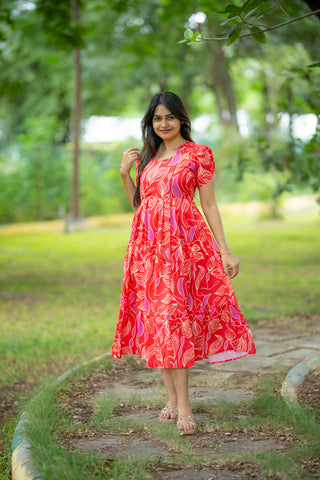 CORAL FLARE | MATERNITY MAXI ANKLE LENGTH