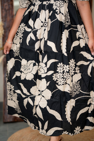 MIDNIGHT MAGNOLIA | MATERNITY COTTON MAXI ANKLE LENGTH