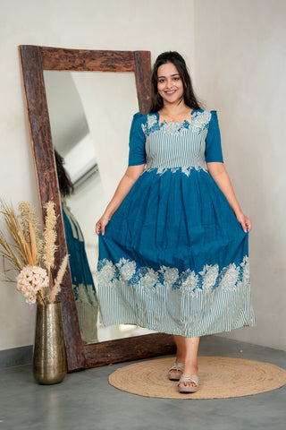 MARINA BORDER | MATERNITY COTTON MAXI ANKLE LENGTH