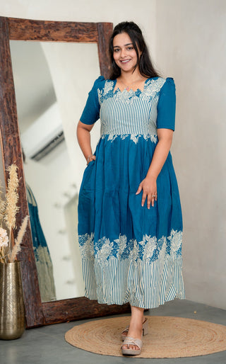 MARINA BORDER | MATERNITY COTTON MAXI ANKLE LENGTH