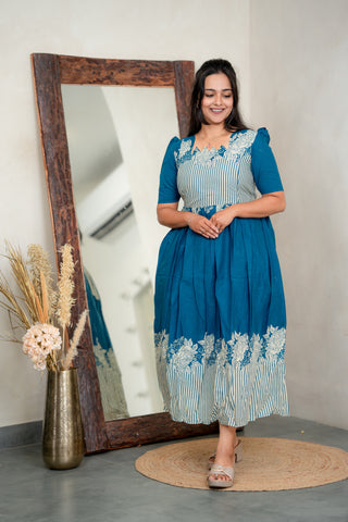MARINA BORDER | MATERNITY COTTON MAXI ANKLE LENGTH