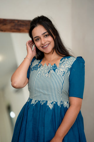 MARINA BORDER | MATERNITY COTTON MAXI ANKLE LENGTH