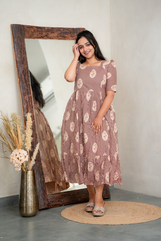 STRIPED FLORA | MATERNITY COTTON MAXI ANKLE LENGTH