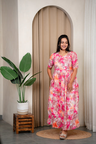 SPLASH | MATERNITY COTTON MAXI FULL LENGTH