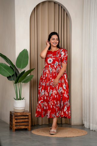 BLUSH BLOOM | MATERNITY COTTON MAXI ANKLE LENGTH
