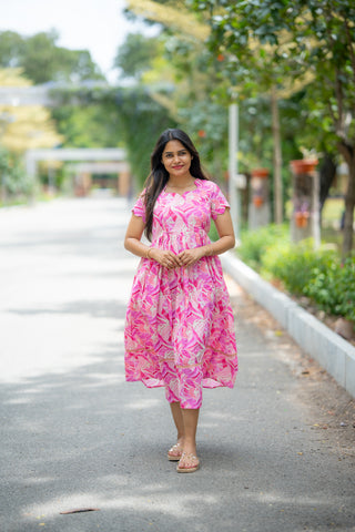 PINK FOLIAGE | MATERNITY MAXI ANKLE LENGTH