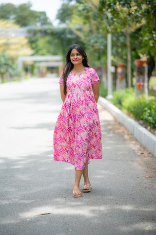 PINK FOLIAGE | MATERNITY MAXI ANKLE LENGTH