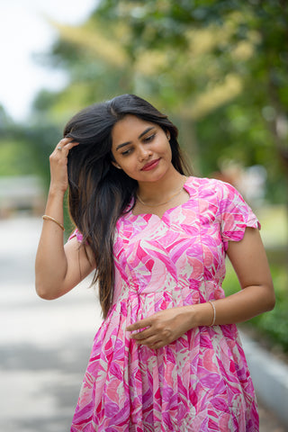 PINK FOLIAGE | MATERNITY MAXI ANKLE LENGTH