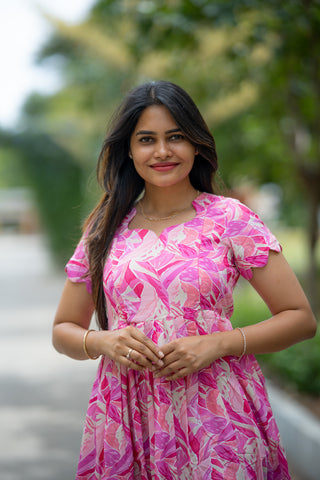 PINK FOLIAGE | MATERNITY MAXI ANKLE LENGTH
